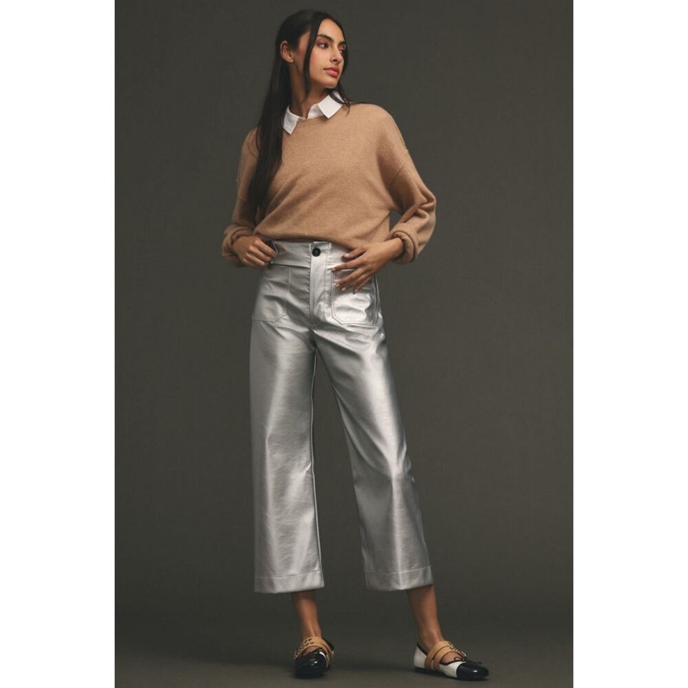Maeve Silver Straight Leg Pants